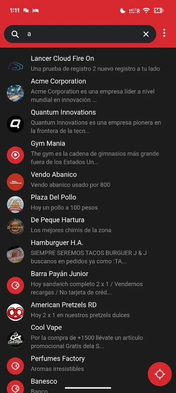 Búsqueda de negocios cercanos: comercios locales con su logo, descripción y ofertas del día.